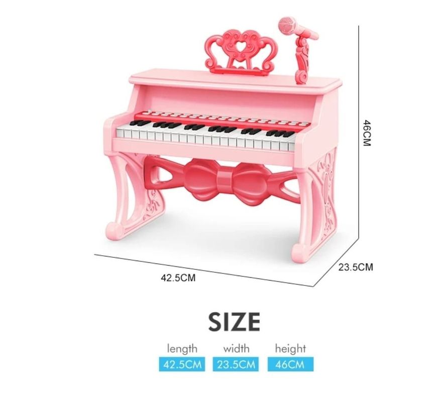 PIANO TECLADO JUGUETE PARA NIÑAS 37 TECLAS MICROFONO Y CONECTO Mp3-1