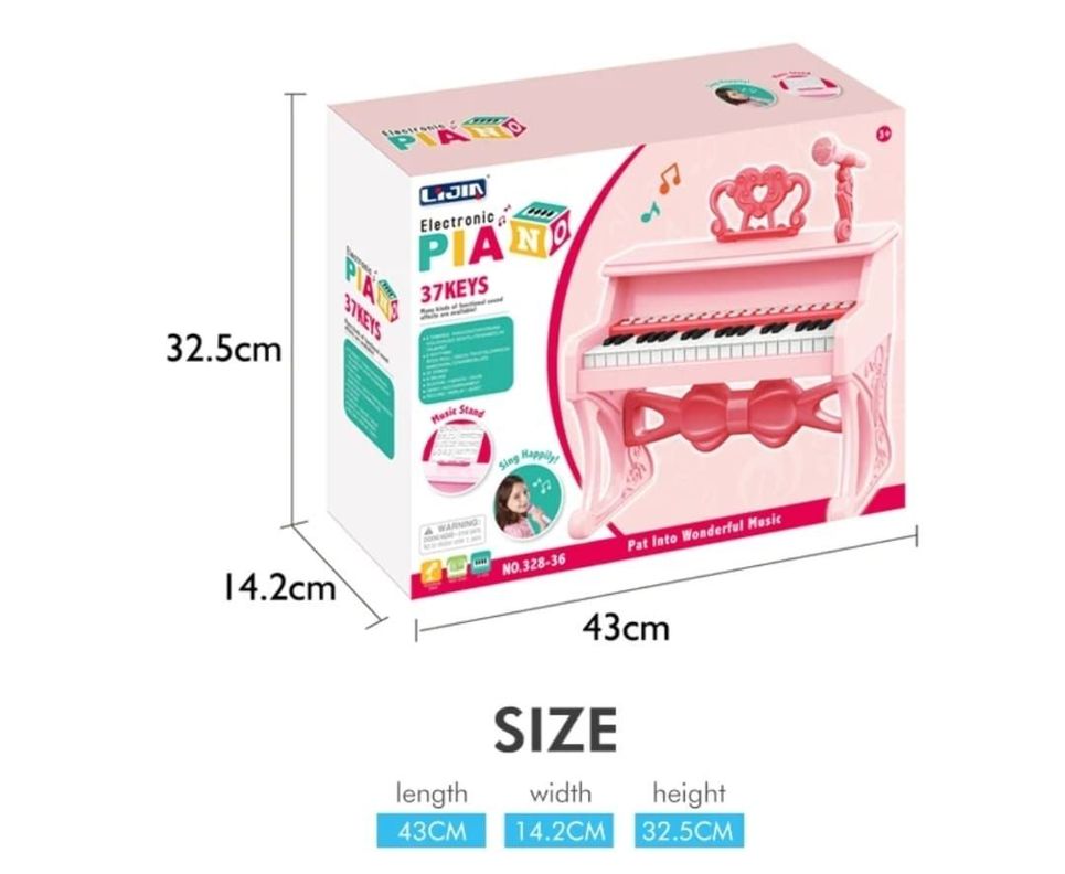 PIANO TECLADO JUGUETE PARA NIÑAS 37 TECLAS MICROFONO Y CONECTO Mp3-2