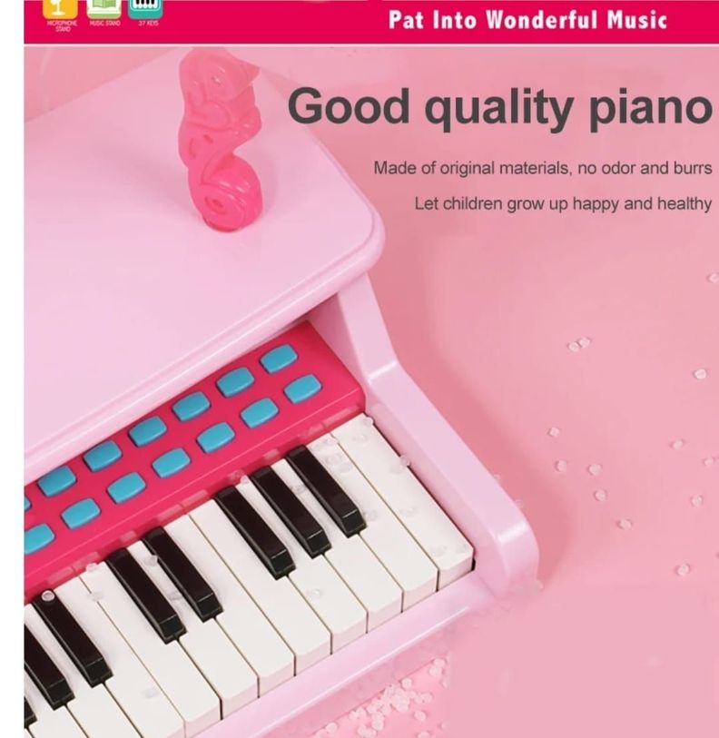 PIANO TECLADO JUGUETE PARA NIÑAS 37 TECLAS MICROFONO Y CONECTO Mp3-3