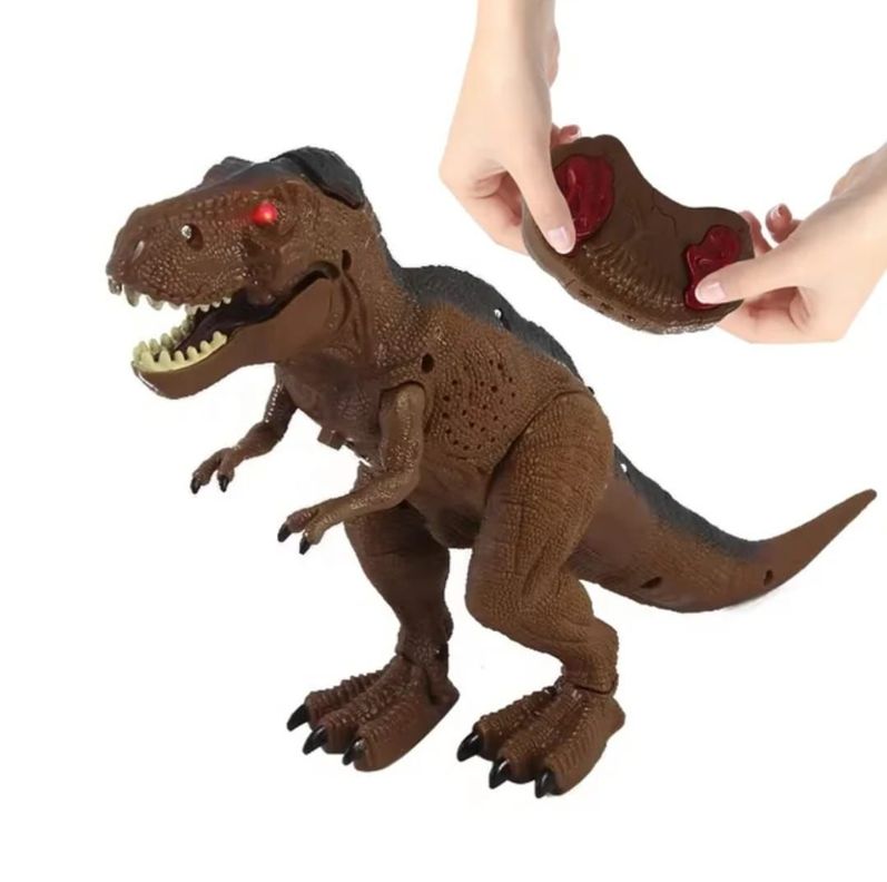 DINOSAURIO CONTROL REMOTO TIRANOSAURIO REX LUZ VAPOR SONIDO-0