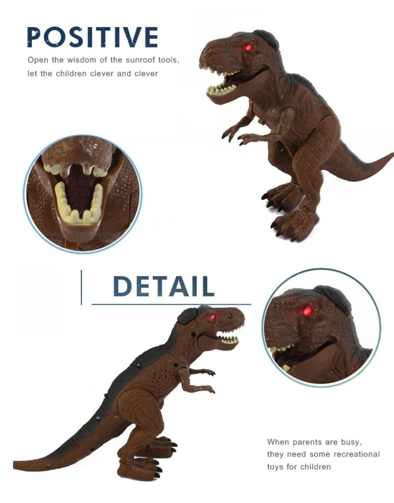 DINOSAURIO CONTROL REMOTO TIRANOSAURIO REX LUZ VAPOR SONIDO-4