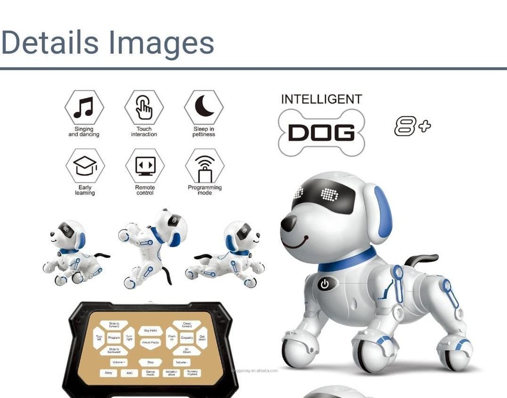 Perro Robot Control Remoto Inteligente Dog Baila Azul-1
