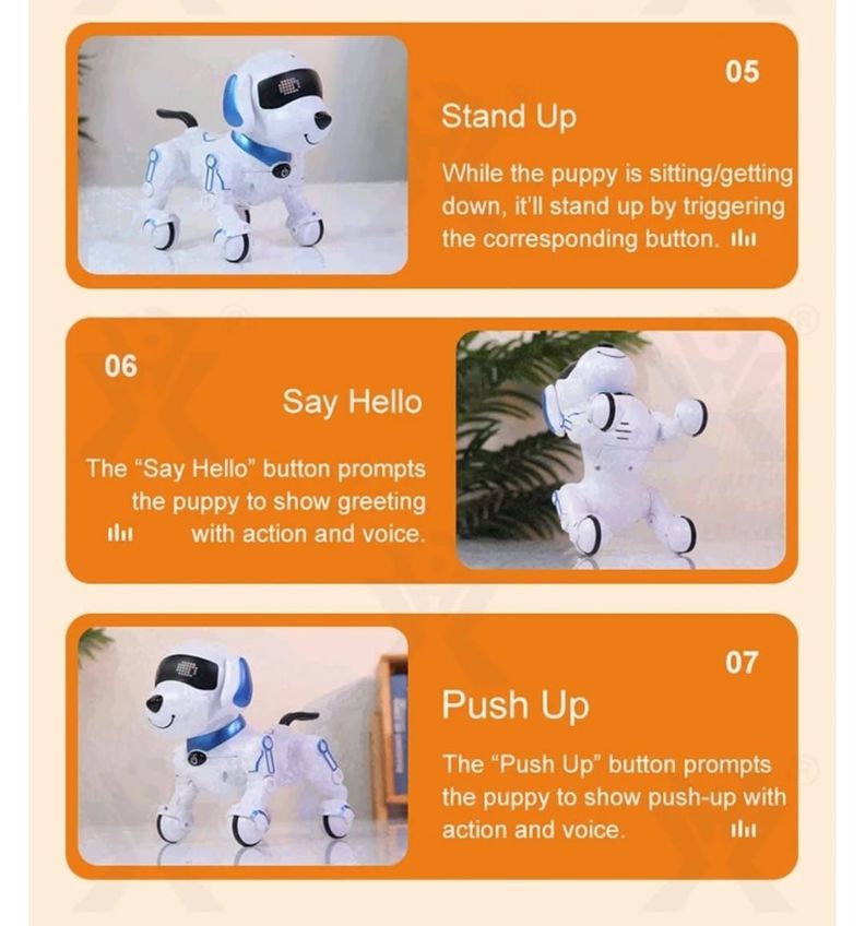 Perro Robot Control Remoto Inteligente Dog Baila Azul-6