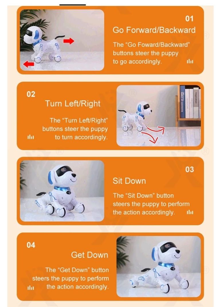 Perro Robot Control Remoto Inteligente Dog Baila Azul-7