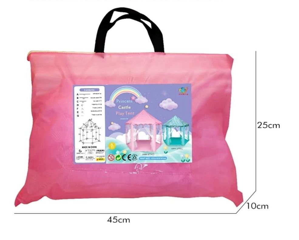 CARPA CASTILLO DE PRINCESA PARA NIÑAS PORTATIL ROSADO-2