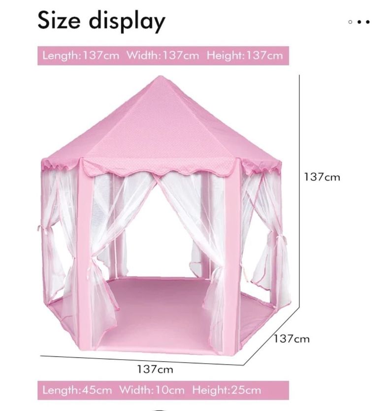 CARPA CASTILLO DE PRINCESA PARA NIÑAS PORTATIL ROSADO-3