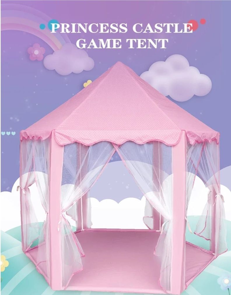 CARPA CASTILLO DE PRINCESA PARA NIÑAS PORTATIL ROSADO-5