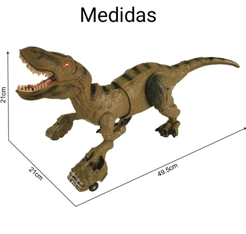 DINOSAURIO CONTROL REMOTO 2,4 GHZ. GRAN T-REX RECARGABLE VAPOR-1
