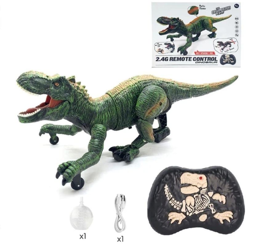 DINOSAURIO CONTROL REMOTO 2,4 GHZ. GRAN T-REX RECARGABLE VAPOR-3