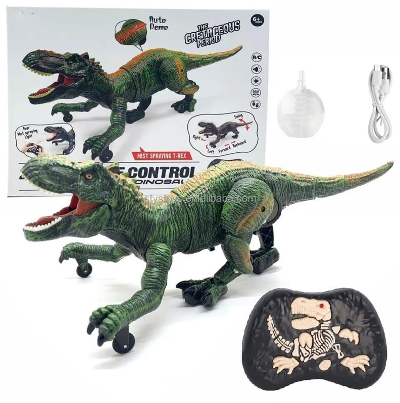 DINOSAURIO CONTROL REMOTO 2,4 GHZ. GRAN T-REX RECARGABLE VAPOR-5