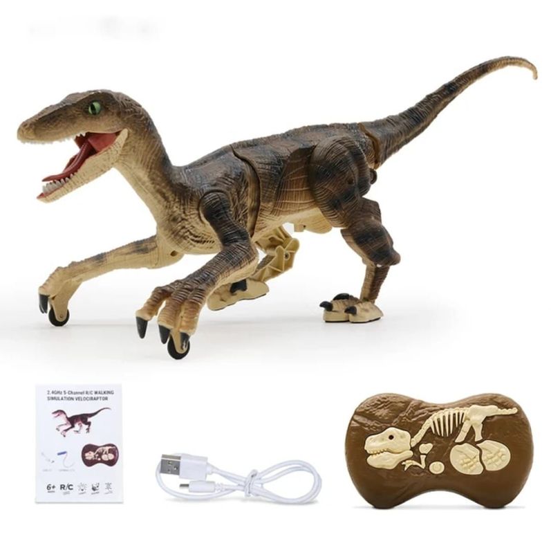 DINOSAURIO CONTROL REMOTO 2,4 GHZ. VELOCIRAPTOR RECARGABLE-1