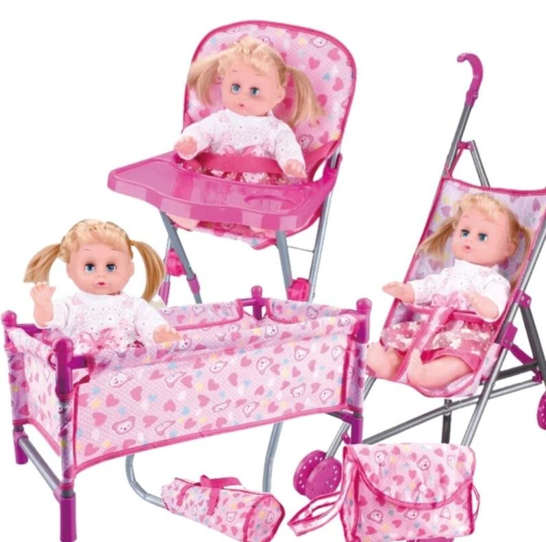 SET DE COCHE SILLA CUNA BOLSO 5 EN 1 ACCESORIOS PARA MUNECA