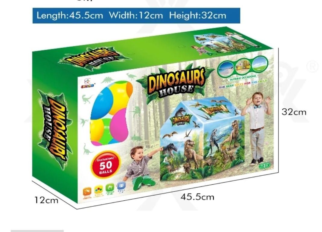 CARPA DINOSAURIOS ARMABLE DE JUGUETE CON 50 PELOTAS-1