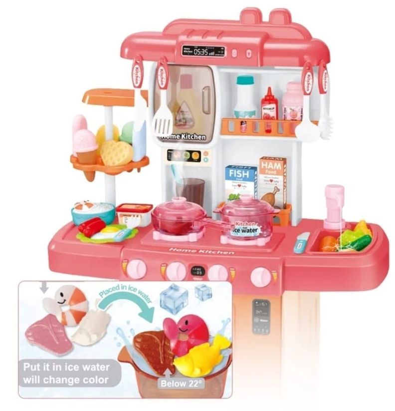 COCINA DE JUGUETE 38 ACCESORIOS LUCES 70CM DE ALTO-6