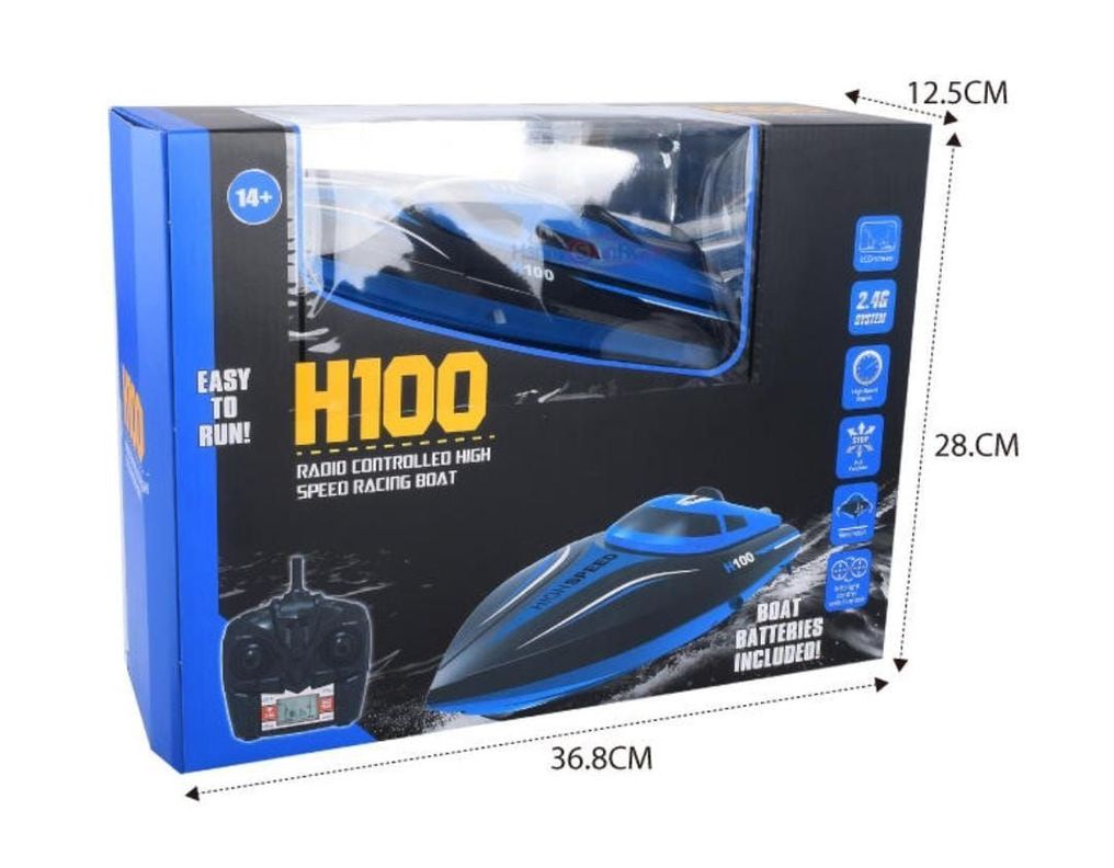 Lancha Bote Barco H100, Control Remoto 2,4 Ghz-5