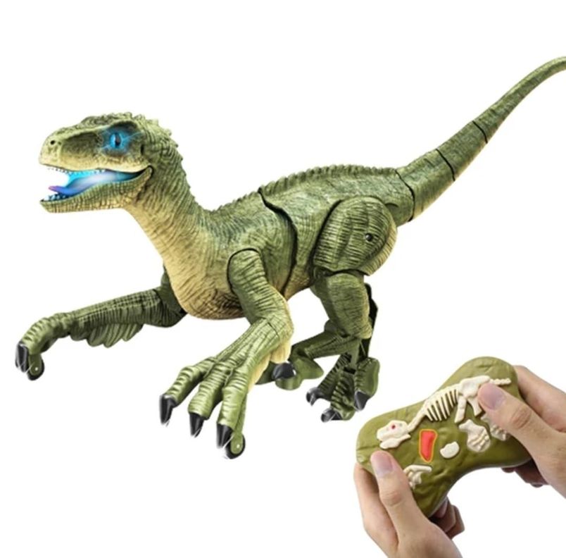 DINOSAURIO CONTROL REMOTO VELOCIRAPTOR LUCES Y SONIDO-1