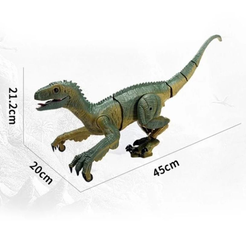 DINOSAURIO CONTROL REMOTO VELOCIRAPTOR LUCES Y SONIDO-2
