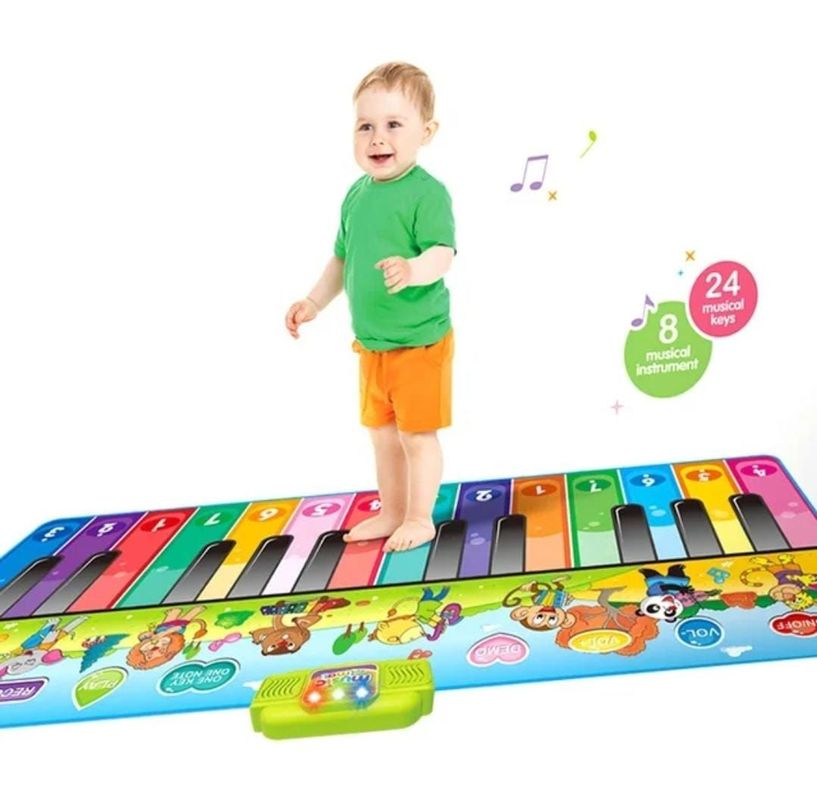 Piano Gigante 180X72 cm Teclado Para Pies Alfombra Musical-0