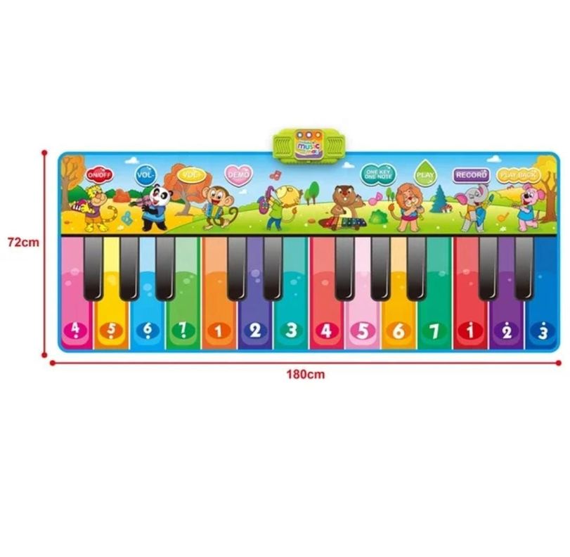 Piano Gigante 180X72 cm Teclado Para Pies Alfombra Musical-1