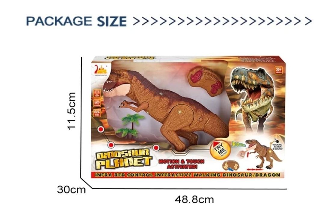 DINOSAURIO CONTROL REMOTO GRAN TIRANOSAURIO REX LUZ SONIDO-2