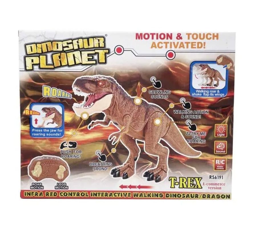 DINOSAURIO CONTROL REMOTO GRAN TIRANOSAURIO REX LUZ SONIDO-4