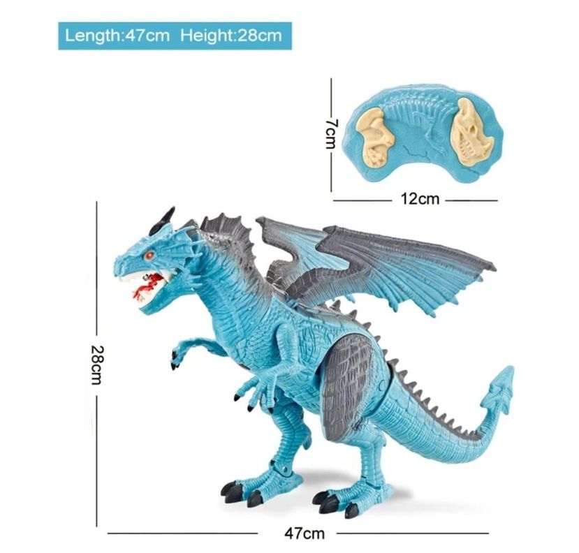DINOSAURIO CONTROL REMOTO GRAN DRAGON LUZ VAPOR SONIDO-1