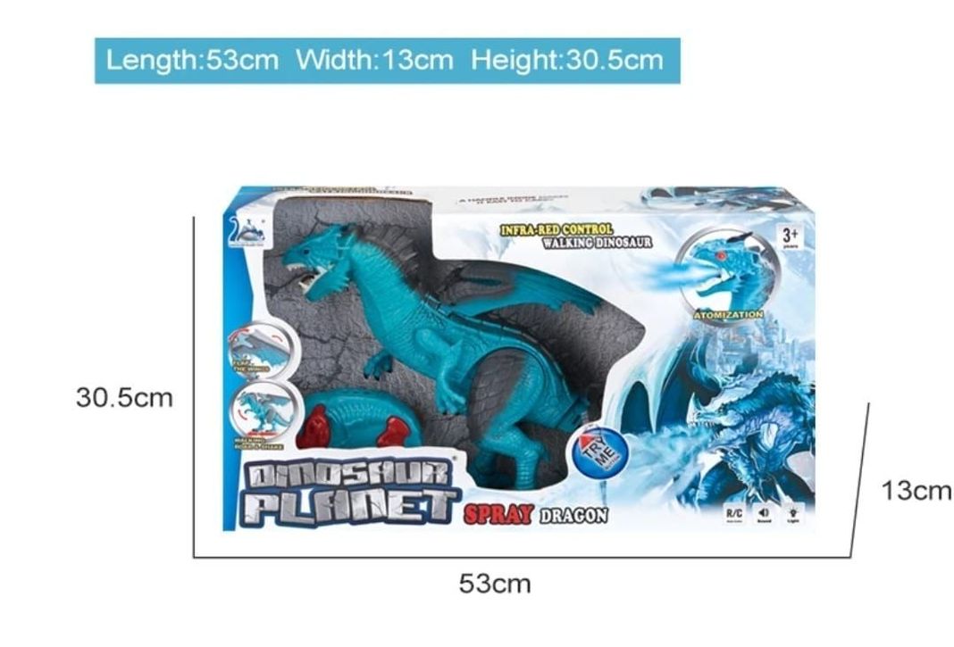 DINOSAURIO CONTROL REMOTO GRAN DRAGON LUZ VAPOR SONIDO-2
