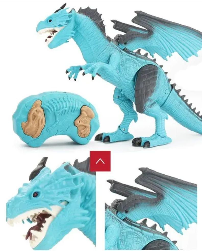DINOSAURIO CONTROL REMOTO GRAN DRAGON LUZ VAPOR SONIDO-5