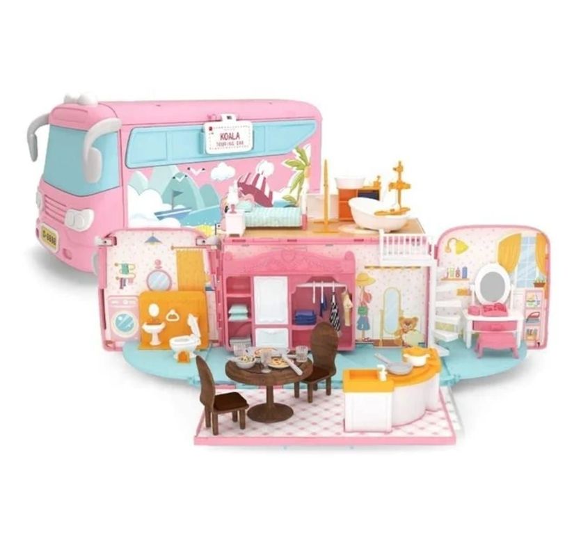 BUS KOALA JUGUETE CASA DE MUÑECAS CON ACCESORIOS 72 PIEZAS-0