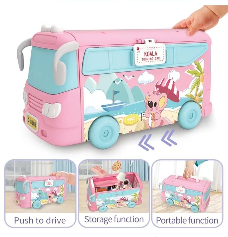 BUS KOALA JUGUETE CASA DE MUÑECAS CON ACCESORIOS 72 PIEZAS-1