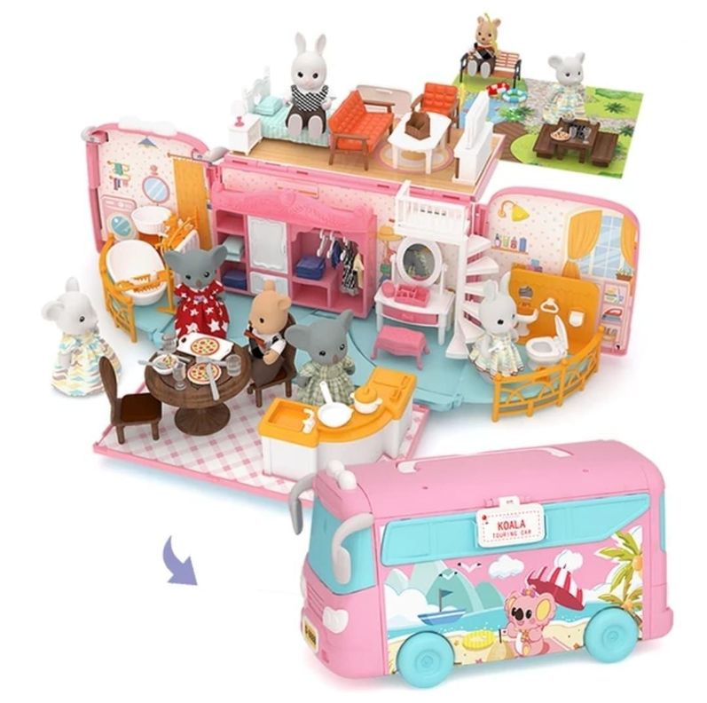 BUS KOALA JUGUETE CASA DE MUÑECAS CON ACCESORIOS 72 PIEZAS-4