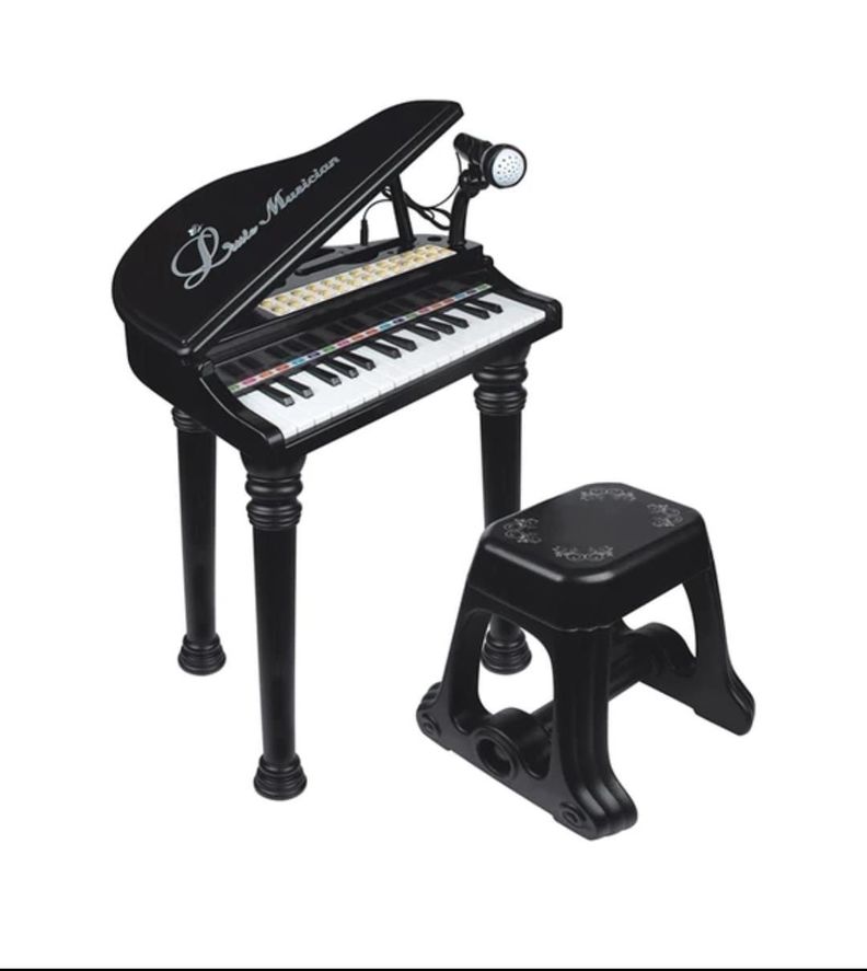 PIANO BAOLI TECLADO NIÑOS 31 TECLAS MICROFONO CONECTOR MP3 NEGRO-0