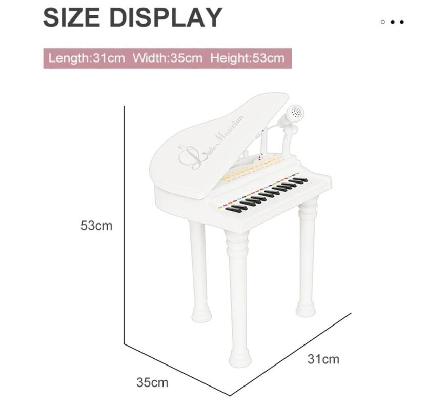 PIANO BAOLI TECLADO NIÑOS 31 TECLAS MICROFONO CONECTOR MP3-1