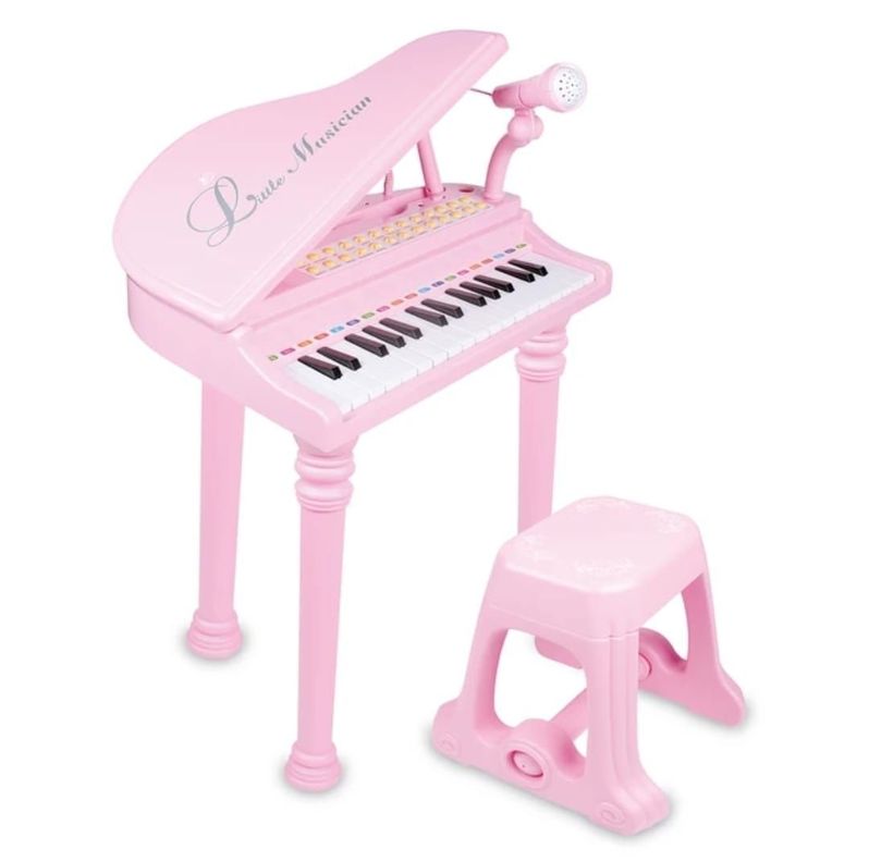PIANO BAOLI TECLADO NIÑOS 31 TECLAS MICROFONO CONECTOR MP3 ROSADO-0