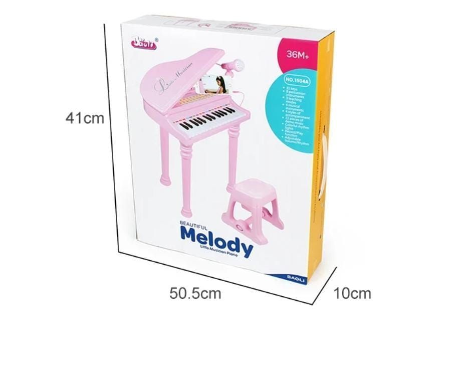 PIANO BAOLI TECLADO NIÑOS 31 TECLAS MICROFONO CONECTOR MP3 ROSADO-6