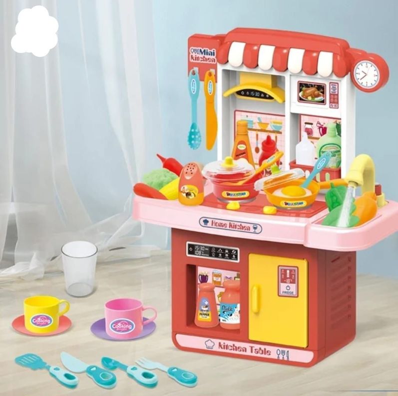 COCINA DE JUGUETE 33 ACCESORIOS LUCES ROSA-5