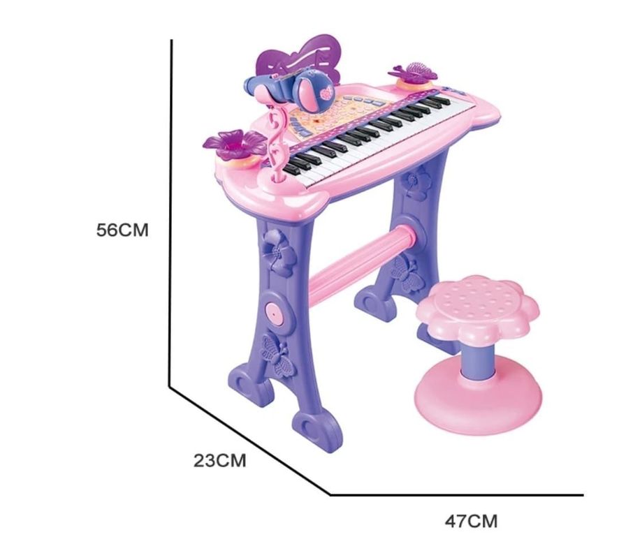 PIANO TECLADO 37 TECLAS MICROFONO CON CONECTOR MP3 Y LUZ-2