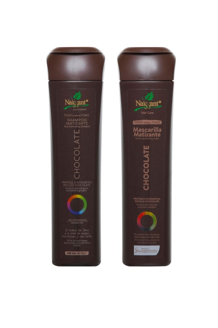 Pack Shampoo y Mascarilla Matizador Chocolate Naissant-0