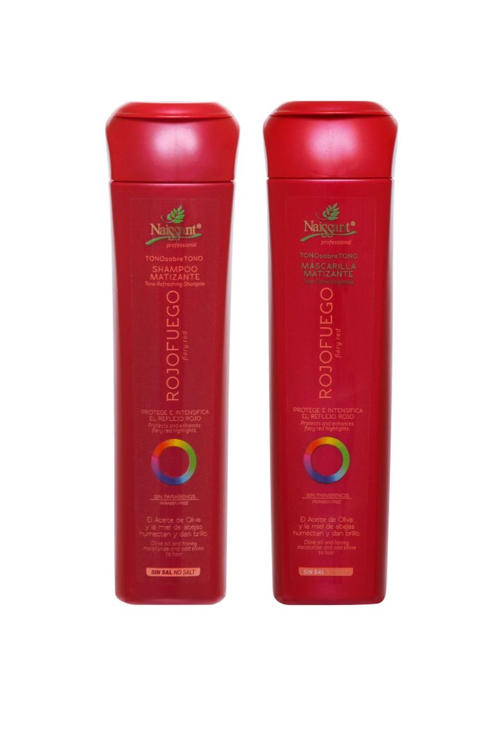 Pack Shampoo y Mascarilla Matizador Rojo Fuego Naissant-0
