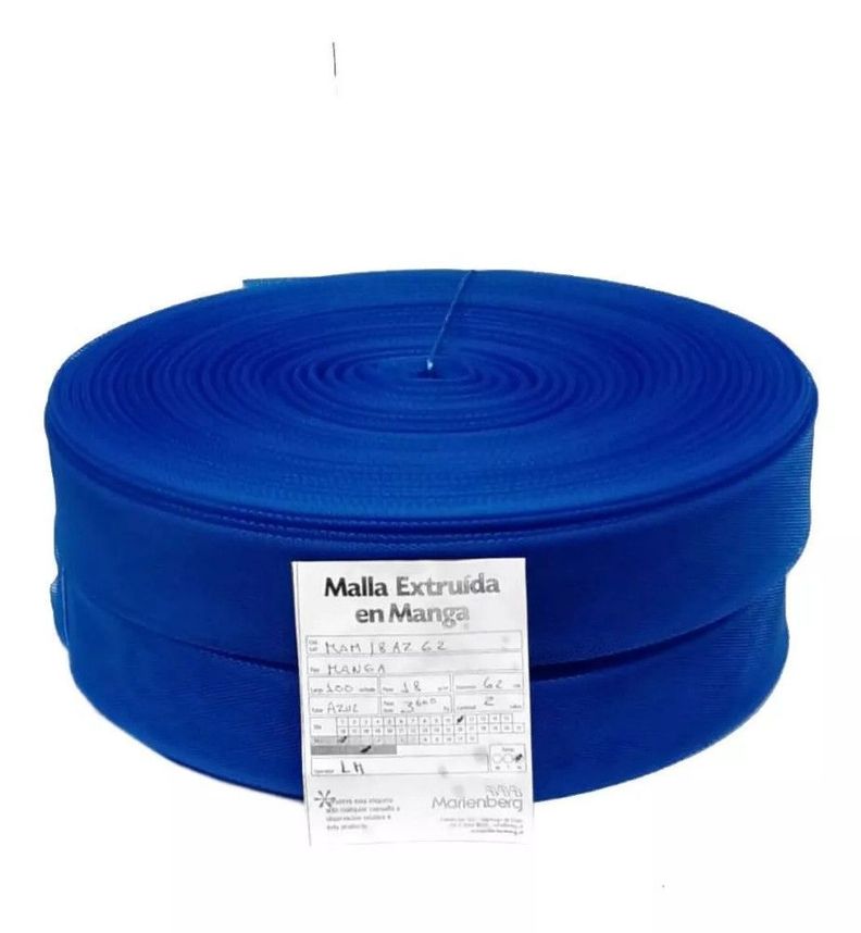 Malla en Manga tipo 18 azul, ancho 62 cm. 10 rollos de 100 m-0