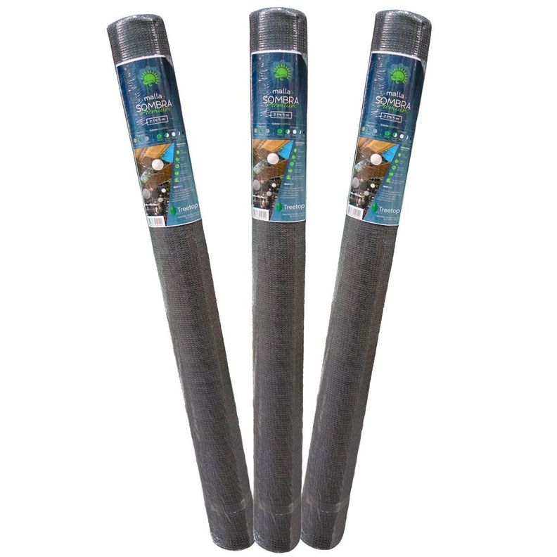 PACK 3 Mallas Raschel Premium de 2,1 × 5 m color Acero-0