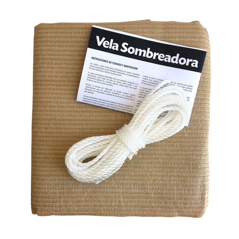 Vela Sombreadora Triangular de 3.0 x 3.0 x 4.2 Color Beige-4