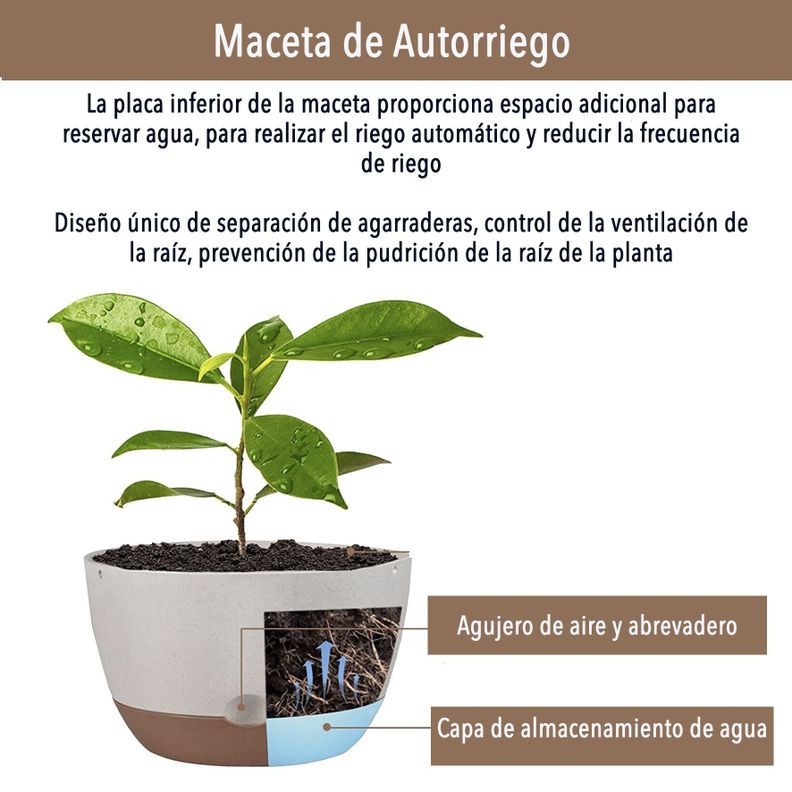 Maceta Colgante con Bandeja Extraíble Blanca L-3