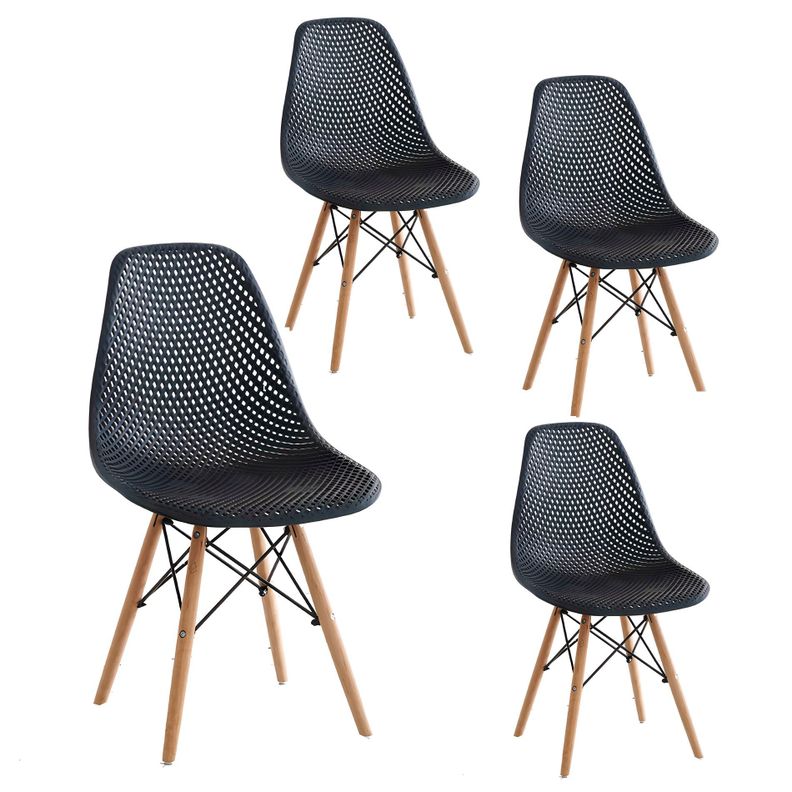Kit 4 sillas modelo Eames diseño Smarthome color Negro-0