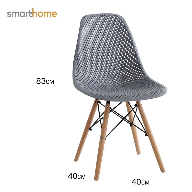 Kit 4 sillas modelo Eames diseño Smarthome color Negro-4