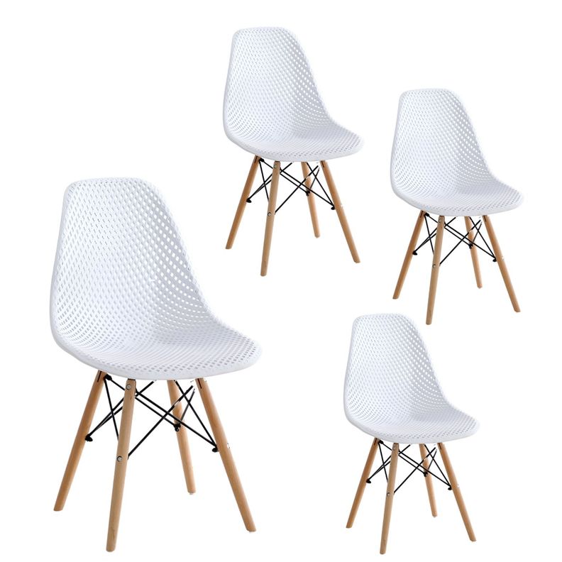 Kit 4 sillas modelo Eames diseño Smarthome color Blanco-0