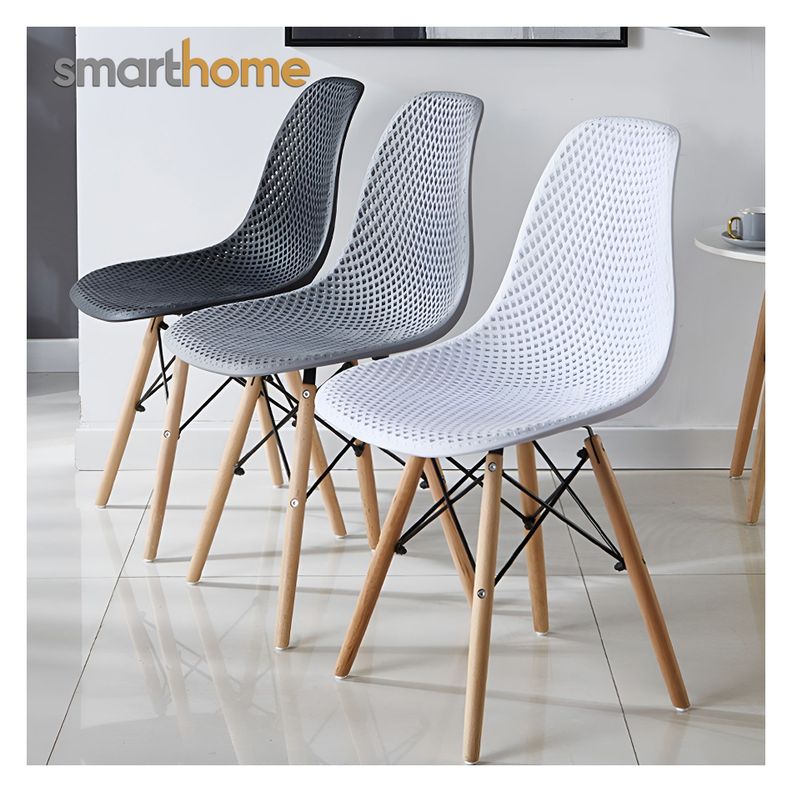 Kit 4 sillas modelo Eames diseño Smarthome color Blanco-3