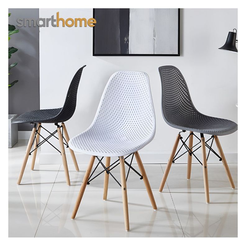 Kit 4 sillas modelo Eames diseño Smarthome color Blanco-4