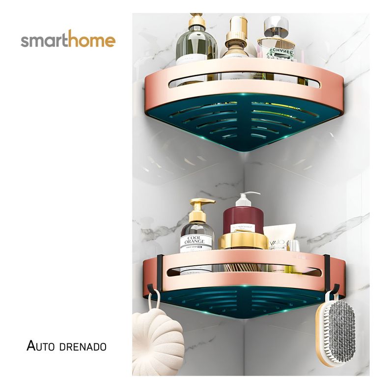 Esquinero Baño Acero Mate Smarthome Bronce Negro-2