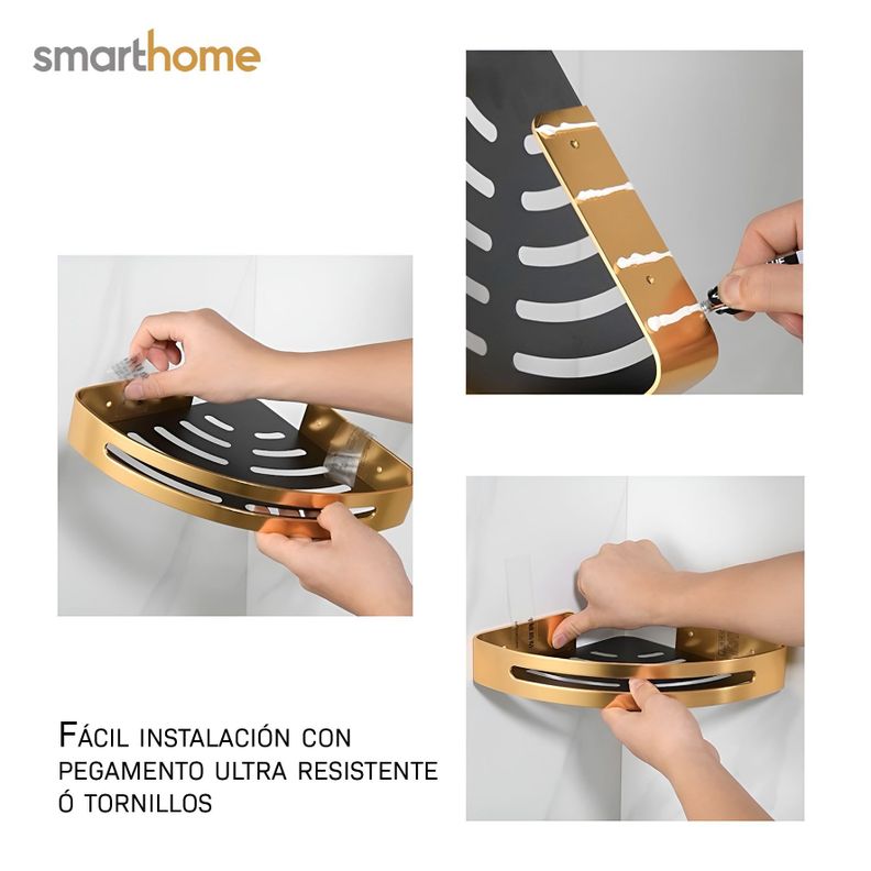 Esquinero Baño Acero Mate Smarthome Bronce Negro-7